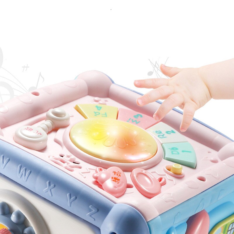 baby og smålåve multifunksjonelle heksaeder leker hånd bankende tromme tidlig pedagogisk musikk leker