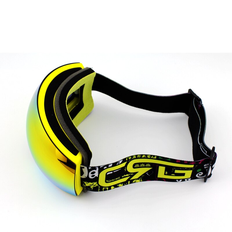 Lente gialla Giallo portafoto Marca Occhiali Da Sci Doppia UV400 anti-nebbia Grande Maschera Da Sci Occhiali Da Sci Donne Degli Uomini della Neve Snowboard Occhiali