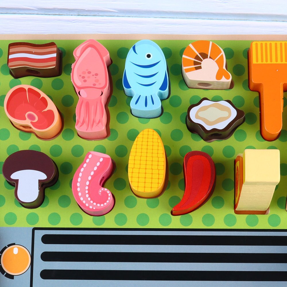 1 set houten kleurrijke imitatie-grappige grappige speeltjes voor meisjes en jongens