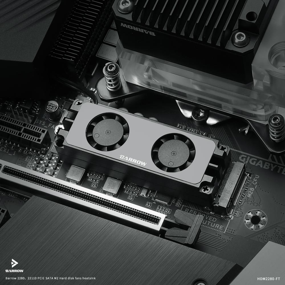 Compatible PCIE SATA 22110 2280 M.2 hard drive dual fan heat sink Air-cooled memory radiator Minifan Silicone grease thermal pad