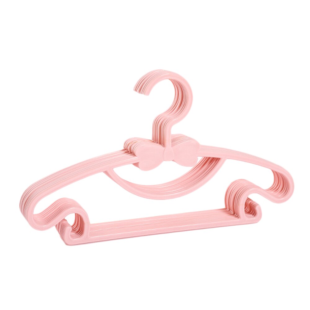 5pcs/set Kids Clothes Hanger Racks Portable Plastic Display Hangers Windproof Children Coats Hanger Baby Clothing Organizer: 5pcs pink