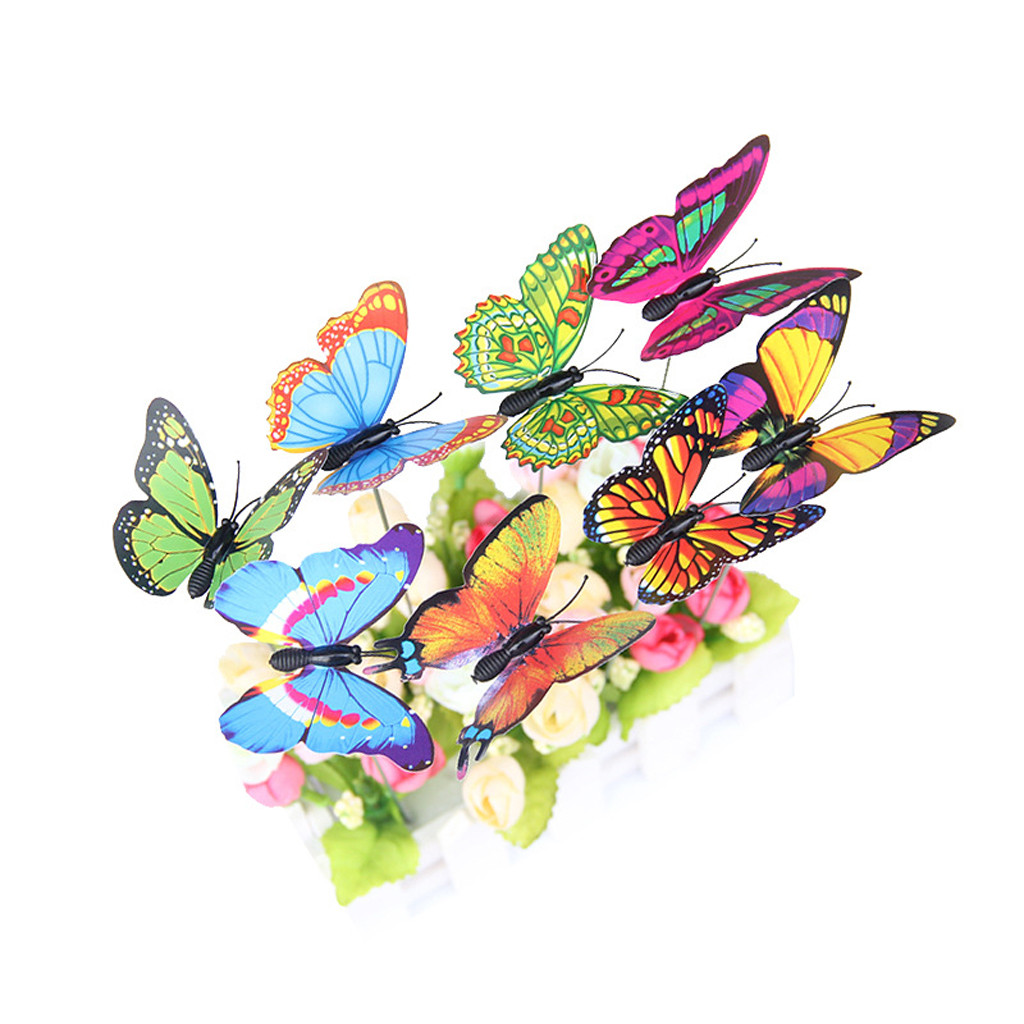 25 stks/partij Kunstmatige Vlinder Tuin Decoratie Simulatie Vlinder Tuin Plant Gazon Decoratie Vlinder Willekeurige Kleur K20
