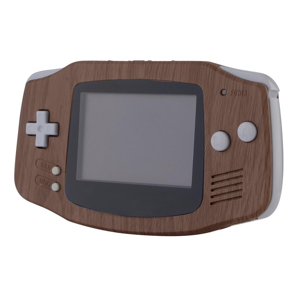 Grain de bois à motifs doux au toucher remplacement coque complète avec boutons tournevis pour Gameboy Advance - GBAS201