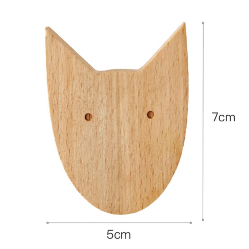 Nordic Style Wood Animal Hook Natural Oak Cute Cartoon Home Decor Door Wall Hook Key Holder Multi Function Modern Storage Hanger: dog