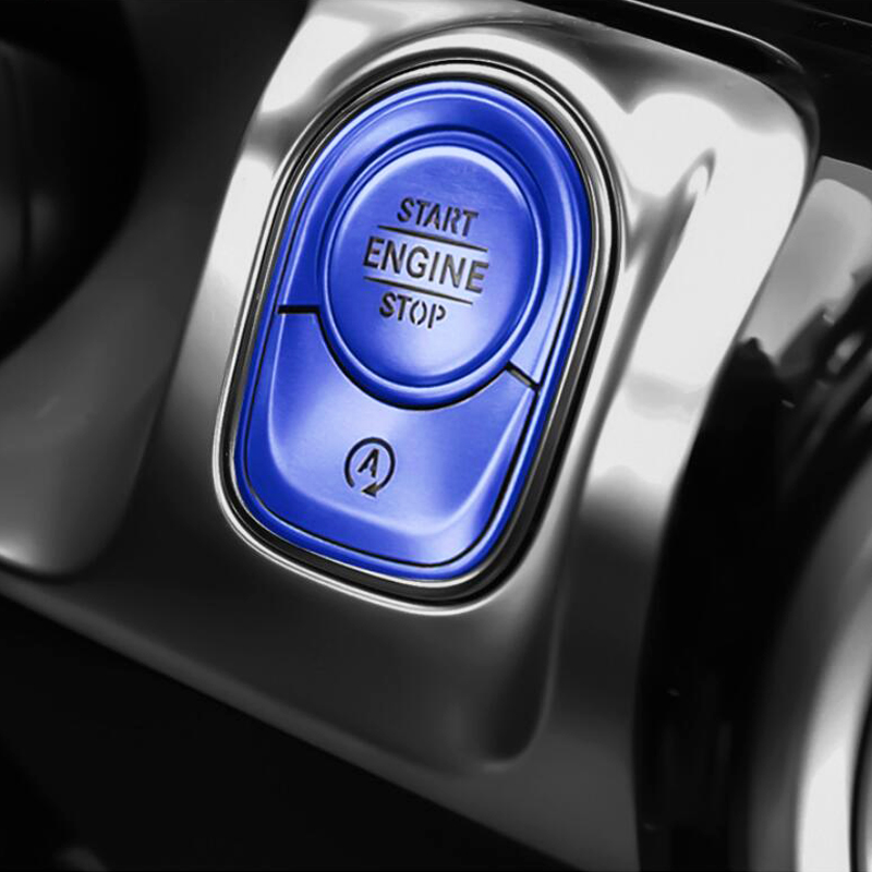 samochód stylizacja dla Mercedes Benz klasa W177 GLE W167 GLB wnętrze automatyczny początek zatrzymać silnik przełącznik wciskany przyciski pokrywa naklejki wykończenia: niebieski