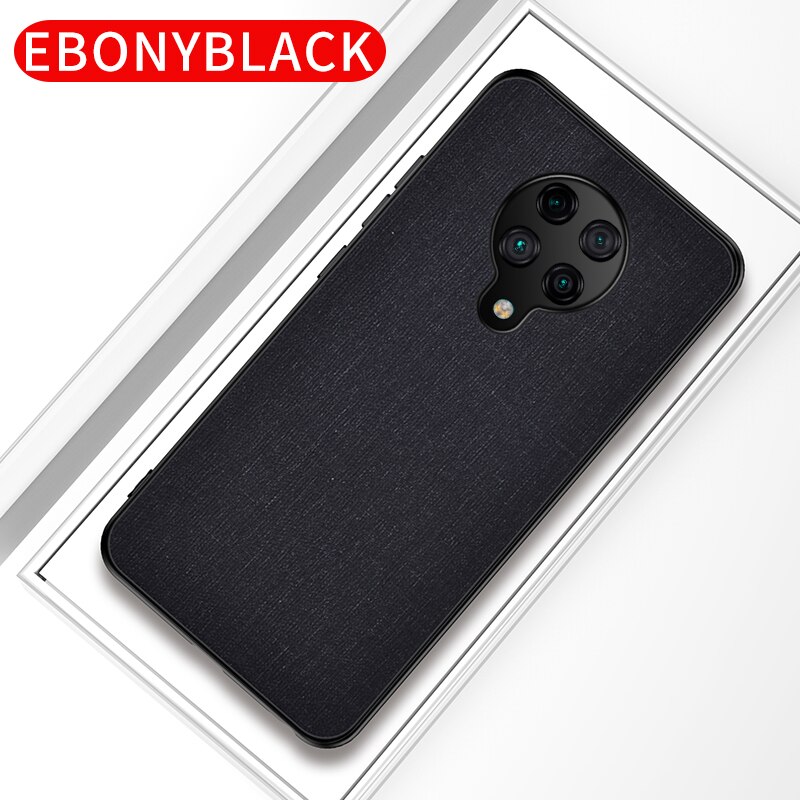 Voor Poco X3 Nfc Case Eenvoudige Doek Pu Soft Tpu Edge Shockproof Cover Voor Xiaomi Pocophone Poco X3 Nfc F2 pro Capa Case: For POCO F2 Pro / Black