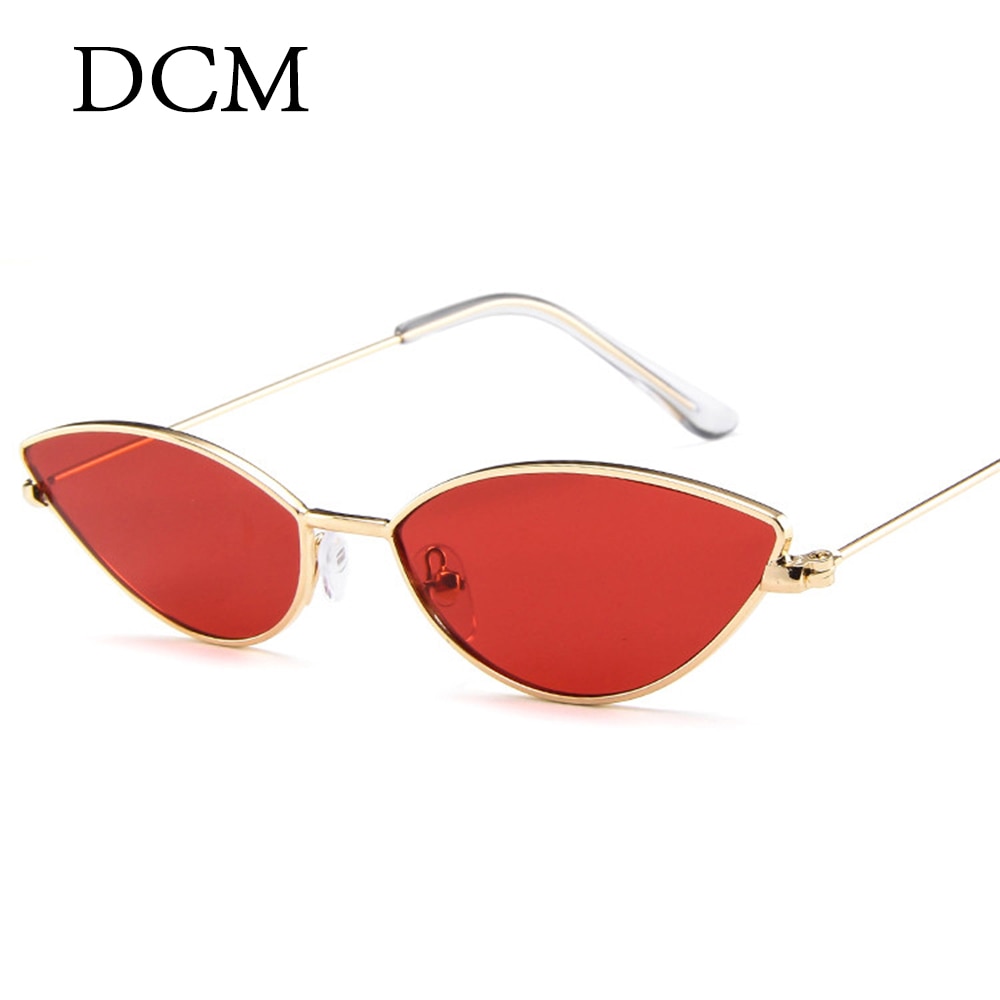Dcm vintage små damer cat eye solbriller kvinder metalramme gradient solbriller  uv400