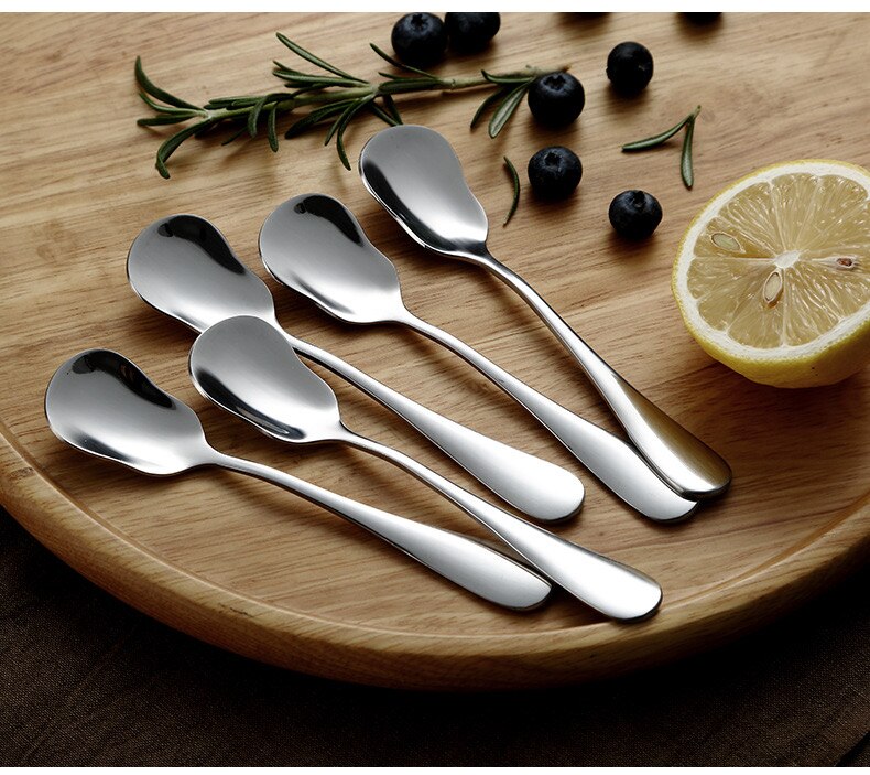 Spoon Stainless Steel 1 PCS Tiny Spoon Tea dinnerware Coffee Soup Ice Cream Spoon Spoon Tableware