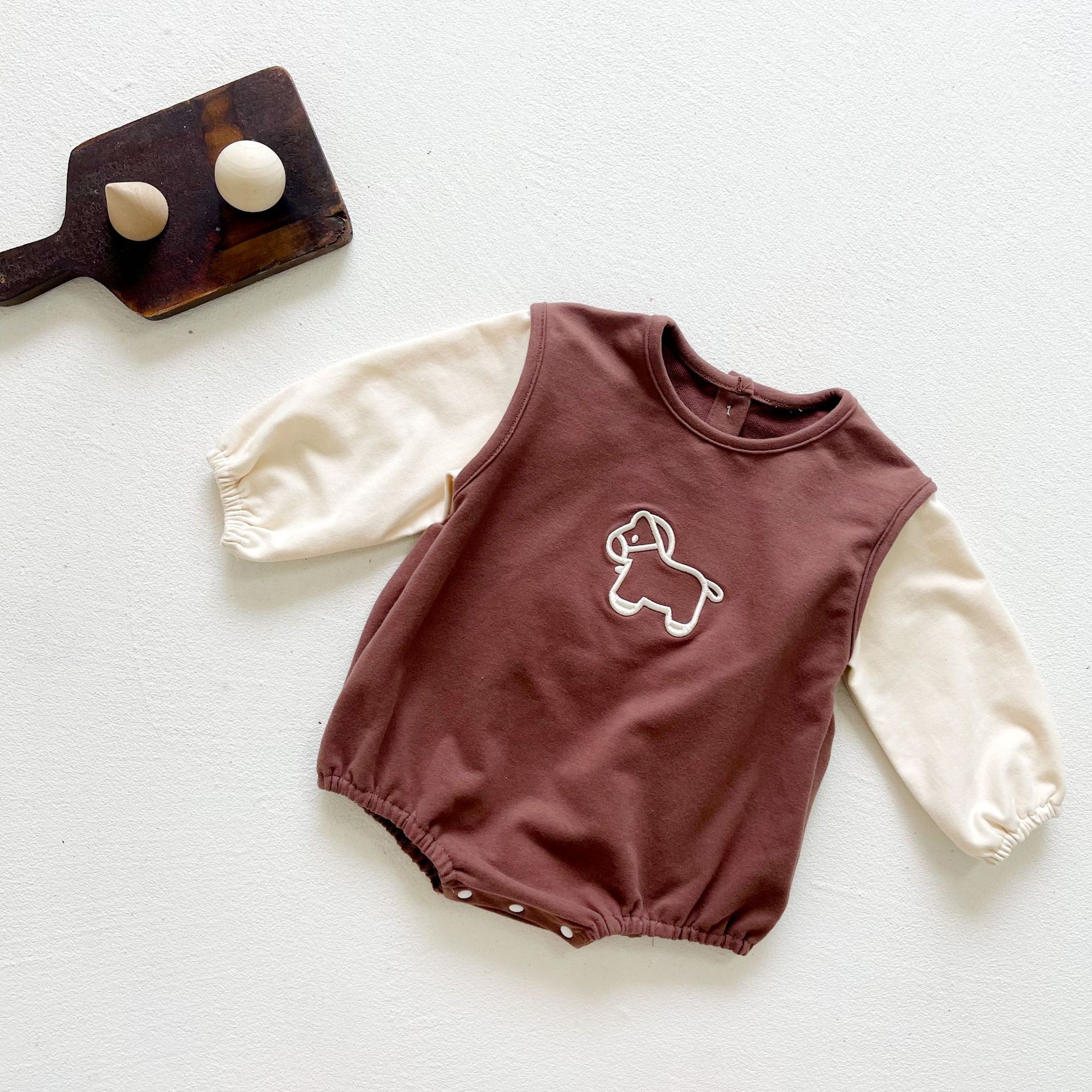 2022 Baby Winter Romper Fleece Gevoerde Koreaanse Stijl Verse Hond Borduren Romper Voor Baby Meisjes En Baby Boy