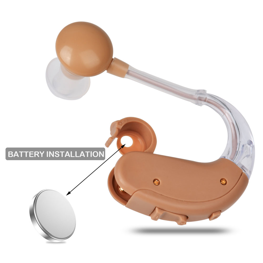 JECPP Hearing Aids Sound Amplifier In Ear Hearing Enhancement Device Battery Powered with Storage Case Cleaning Brush