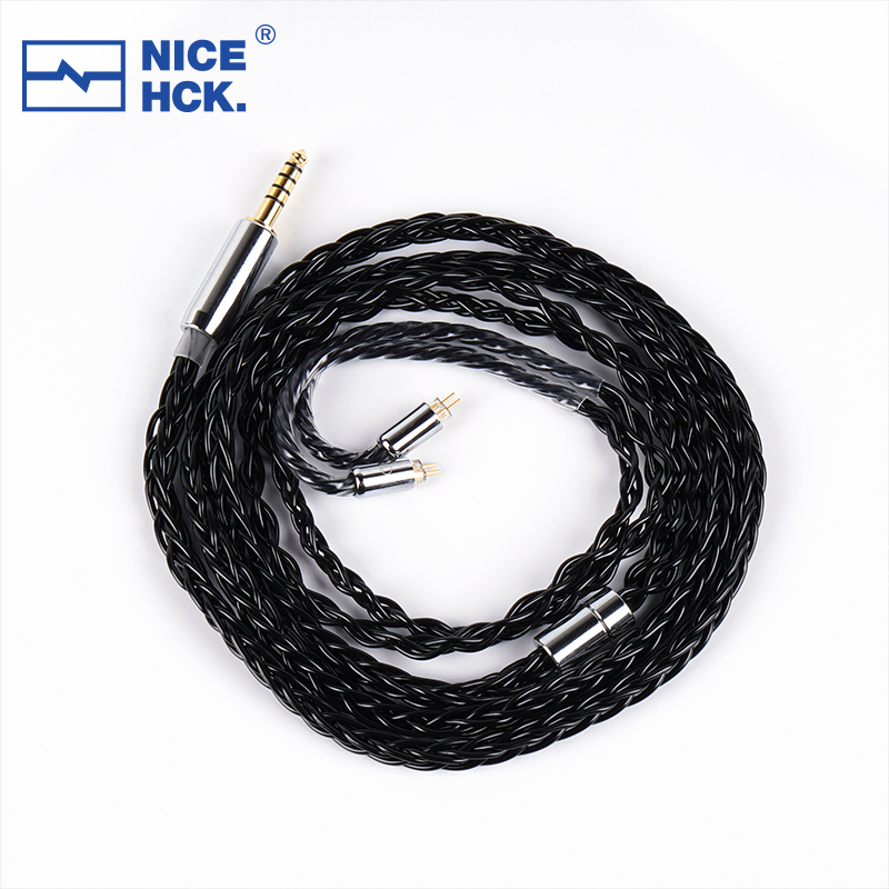 NICEHCK BlackCat Ultra 8 Strands Zinc Copper Alloy Oil Soaked Replace Cable 3.5/2.5/4.4mm MMCX/2Pin for T2plus Heart Mirror IEM
