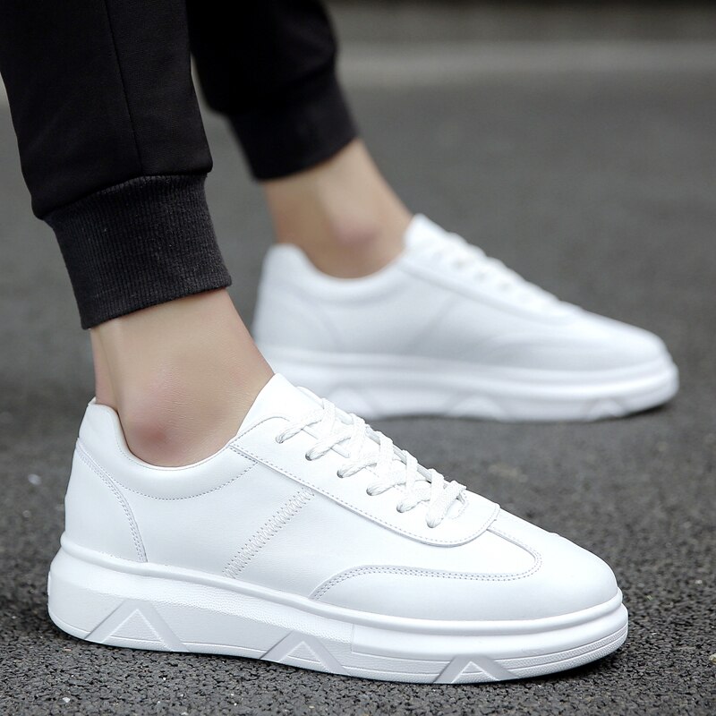 Tennisschoenen voor heren, stabiliteitsschoenen, veterschoenen, leren sportschoenen, outdoor sportschoenen, tennisschoenen voor heren: Wit / 6.5