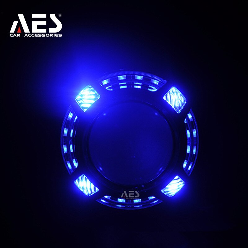 AES 3 "LED cubierta de la cubierta de faro cuadrado blanco y amarillo Interruptor blanco: Blue Color
