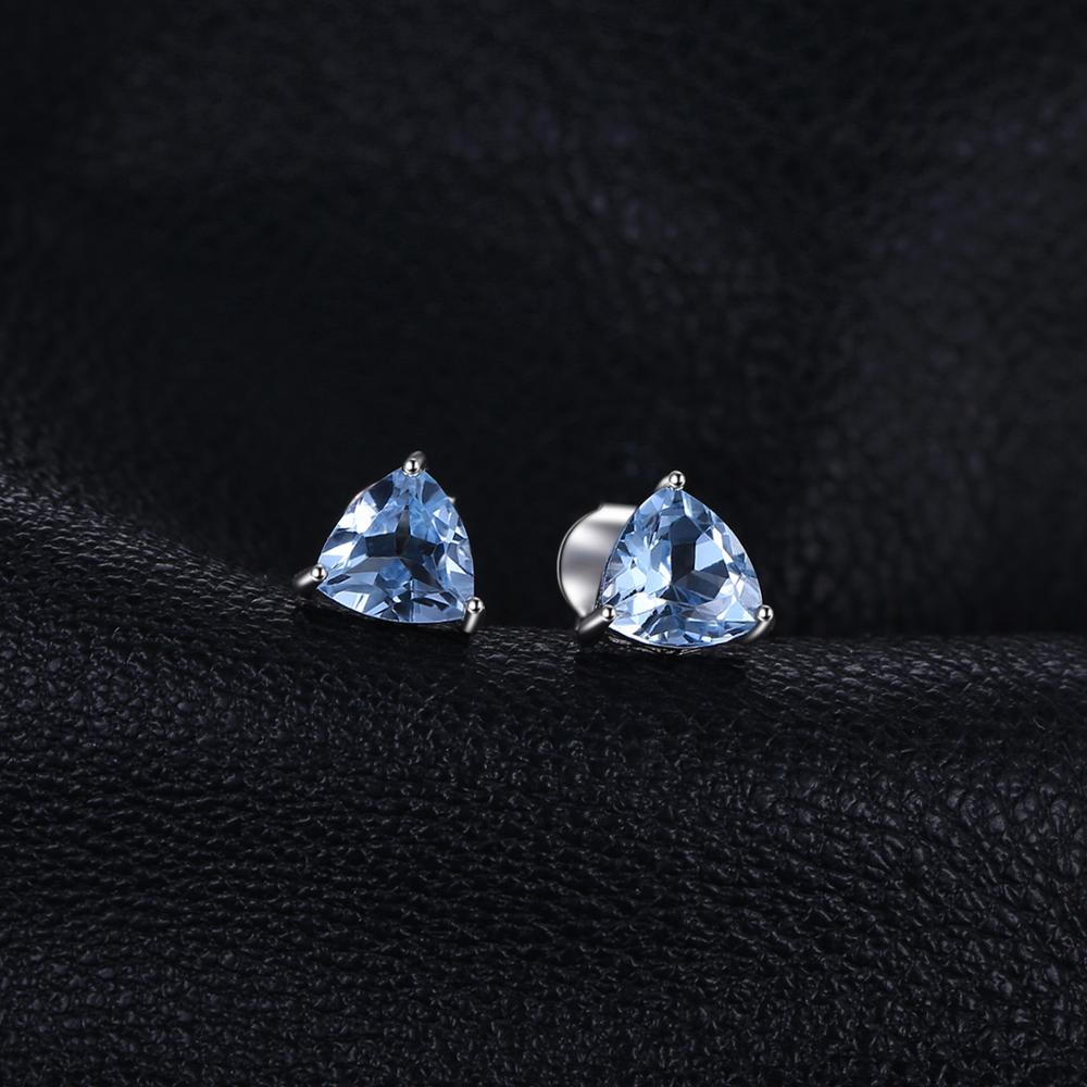 Jewelrypalace 1.8ct Echte Blue Topaz Stud Oorbellen 925 Sterling Zilveren Oorbellen Voor Vrouwen Koreaanse Oorbellen Sieraden