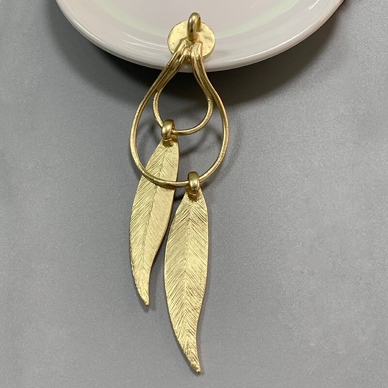 2 large boho feather leaf matte gold charm pendants for diy necklace earrings jewelry making accessories r 114 x 33mm