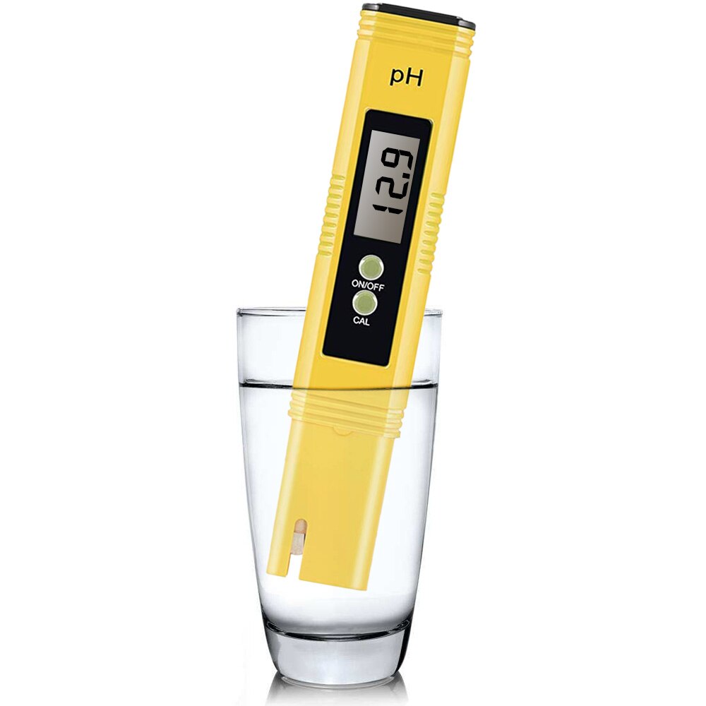 Digital LCD PH Meter Pen of Tester Water Purity Test Tool Accuracy 0.1 Aquarium Pool Water Wine Automatic Calibration: Yellow