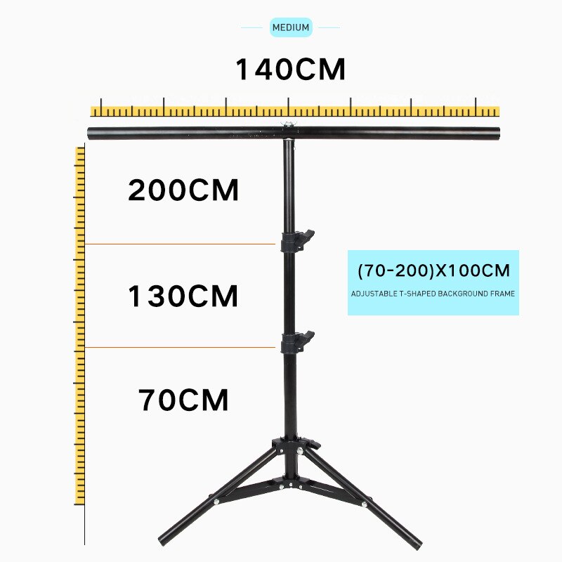 Background Support Stand Photography Backdrop T-shaped Adjustable Background Frame Stand With Clamps For Photo Studio Video