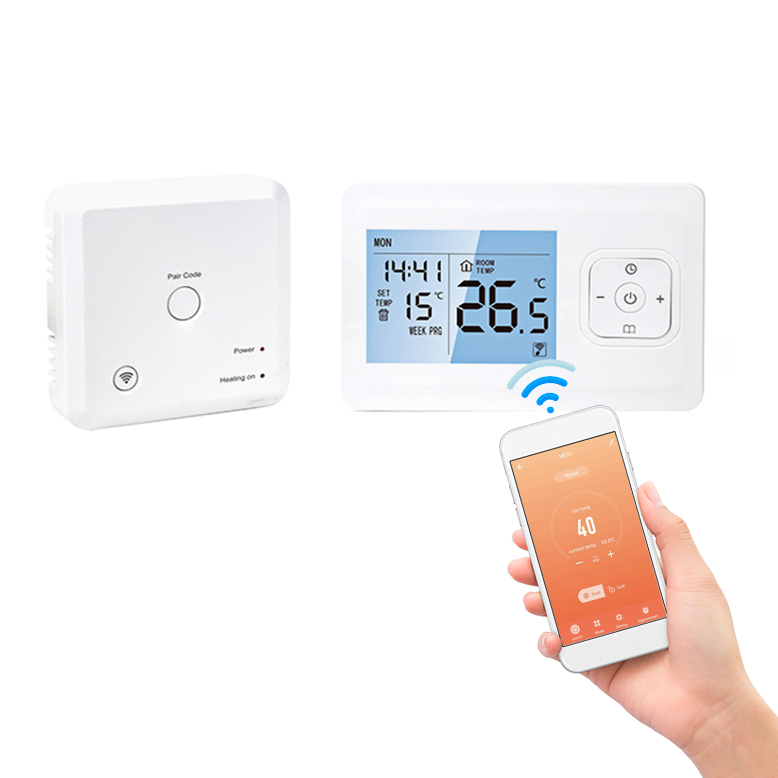 WiFi Smart Thermostat Programmable with RF Receiver APP Control Gas Boiler Heating Temperature Controller Work with Alexa Google