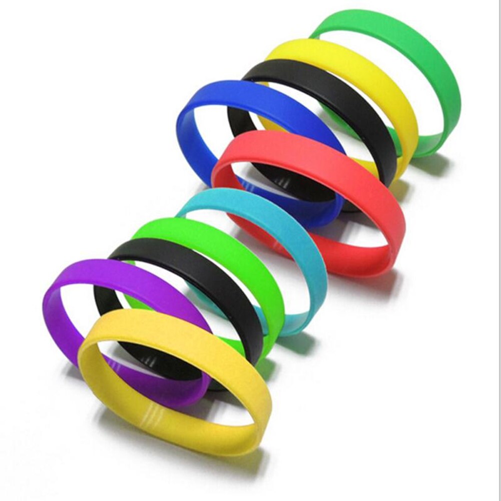 Sports Fitness Silicone Rubber Elasticity Wristband Cuff Bracelet Basketball Sports Wrist Band 12 Colors