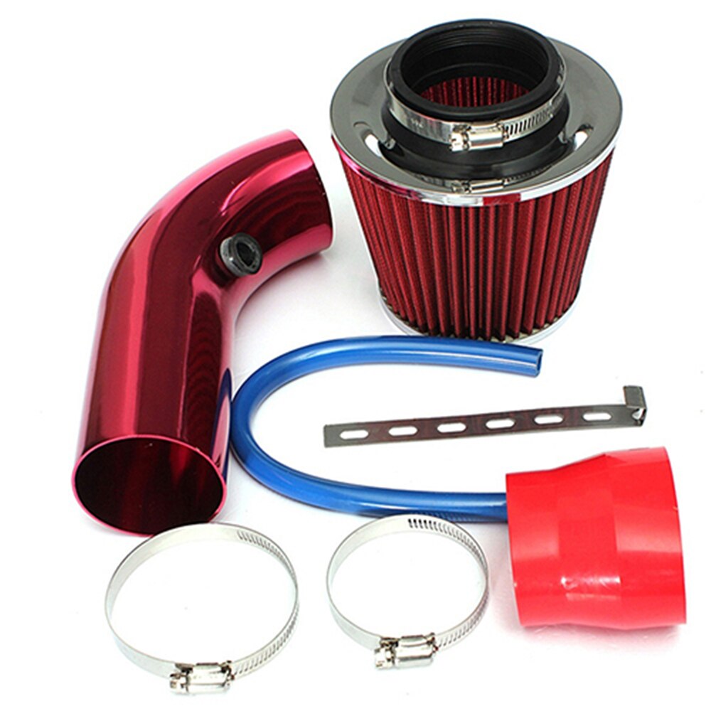 Kit de admisión Universal con filtro, tubo de conducto de 3 pulgadas con manguera fría de goma de 63mm a 76mm, tubo Turbo de inducción de alta potencia