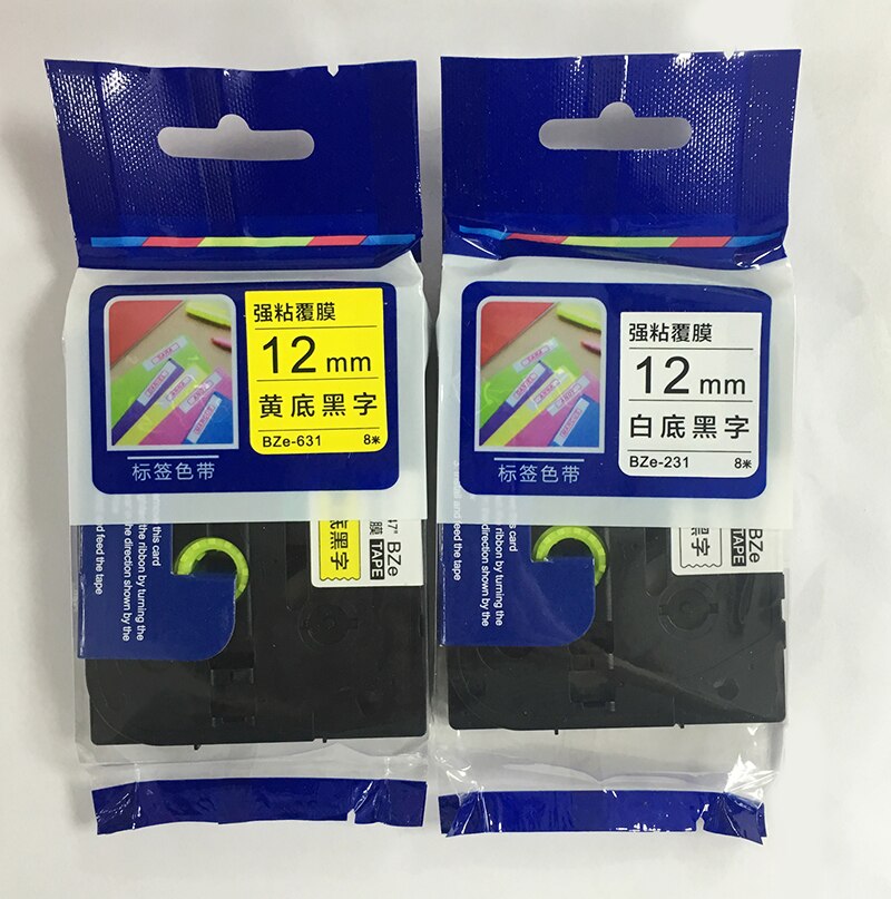 2 PCS FGHGF suitable for brothers printer PT-E100 label machine ribbon 12mm 9 18 24 36 PT-E100B D210 printing paper