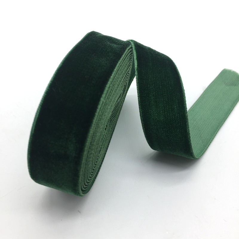 3 yards 20mm fløjlsbånd bryllupsfest dekoration håndlavet båndindpakning hår sløjfe gør-det-selv julebånd #mørkegrøn