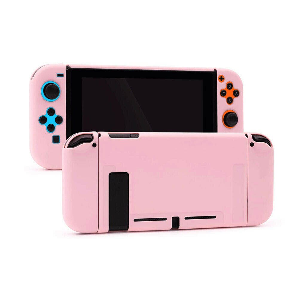 Capa de silicone macia para nintendo switch joy-con aperto de silicone de borracha completa 360 proteção capa macia para ns switch console: Rosa