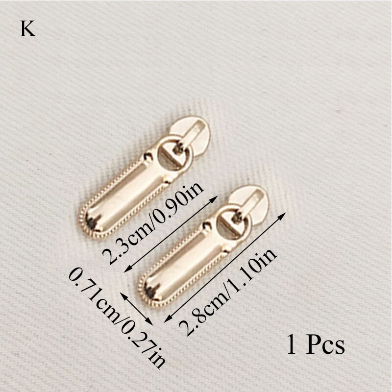 1Pcs 3# Gold Plated Fix Zip Puller/Zipper Pull Sliders Zip Head Zipper Repair Instant Removable For DIY Sewing Craft: Gold K