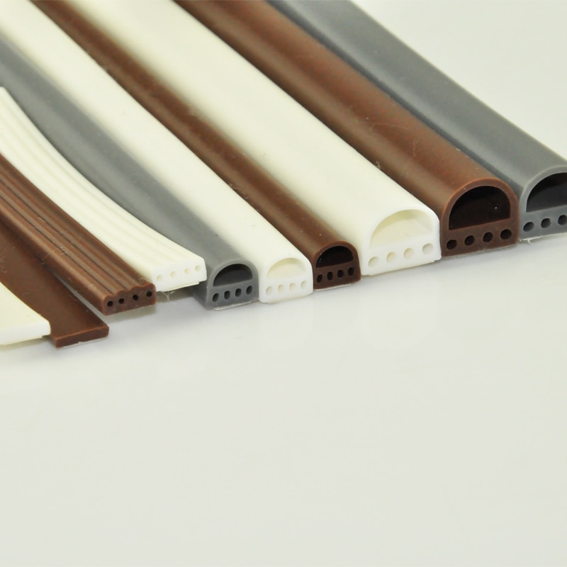 6 meter/partij E/D/I type Siliconen rubber afdichting strip voor deur/raam geluid isolerende strip zelf -plakband