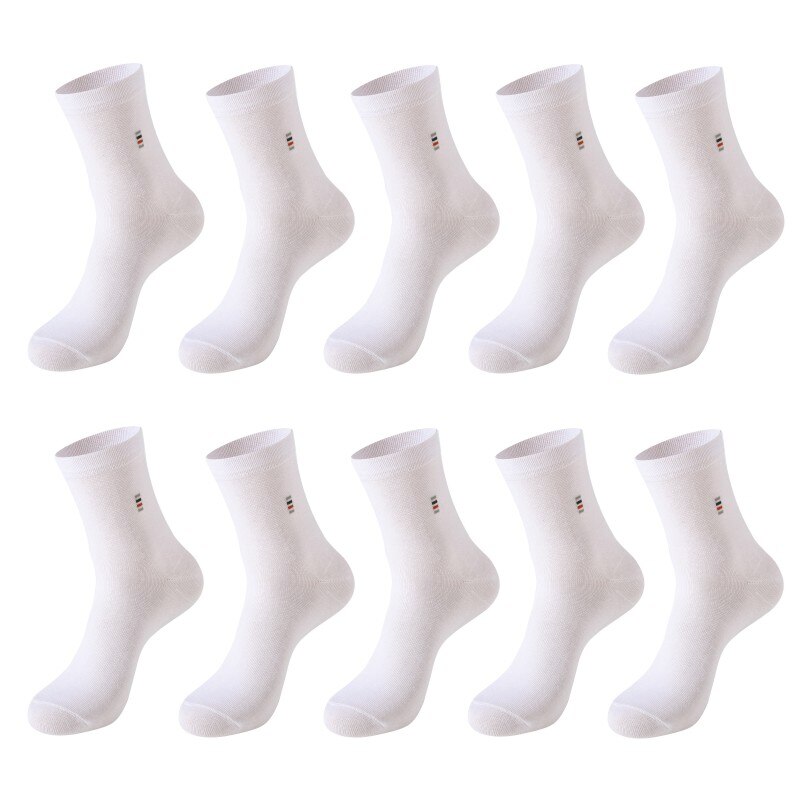 Chaussettes géométriques pour hommes, petites entreprises, pour travail OL, , offre spéciale, en coton, de bonne , 10 pièces =(5 paires), , décontracté: D-WHITE