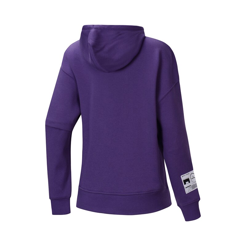 Li-ning Sudadera con capucha de baloncesto BAD FIVE para mujeres abrigada en el paño grueso y suave de algodón de poliéster forro deportivo Sudadera con capucha AWDP428 COND19