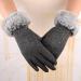 gloves women Winter Warm patchwork Gloves 3 color full finger women lady girl glove gants femme: Gray