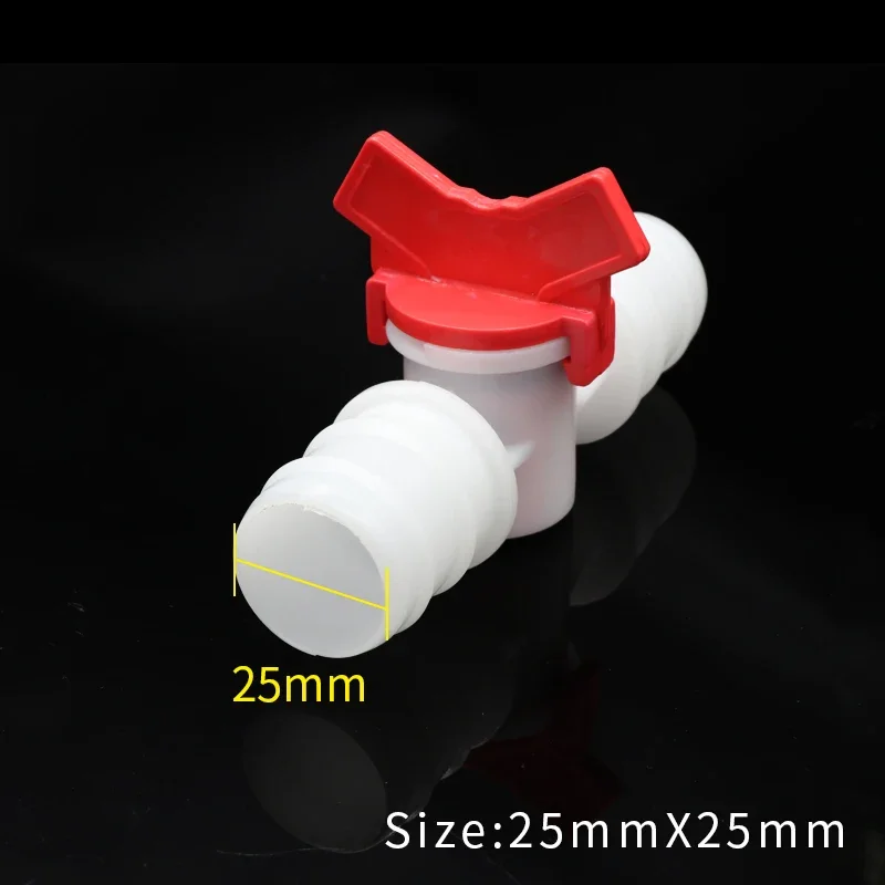 Robinet à bille en plastique bidirectionnel, 4mm, 6mm, 8mm, 10mm, 12mm, 16mm, 20mm, 25mm, tuyau en PVC, connecteur micro d'irrigation, jardin d'aquarium, 1 pièce
