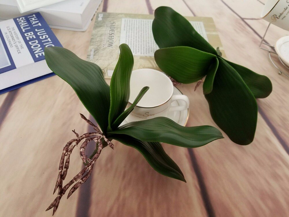 1pcs Real touch phalaenopsis leaf artificial plant leaf decorative flowers auxiliary material flower decoration