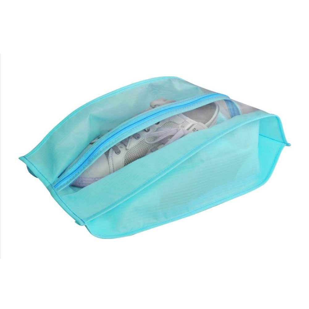 Waterproof Shoes Bag Travel Portable Shoe Storage Bag Organizer Dust Bags Zipper Dustproof Shoes Storage Pouch: Sky Blue