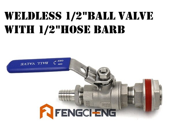 Homebrew Beer Brew Kettle Ball Valve Kit 304 Stainless Steel 1/2"NPT Full Port Brewer Hardware: Weldless Ball Valve2