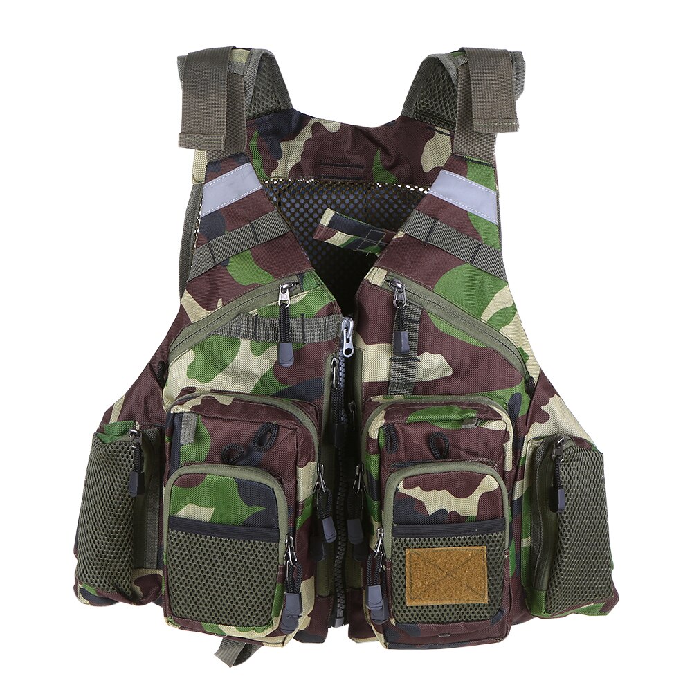 ​Lixada Outdoor Padded Fishing Life Vest Superior 209lb Bearing Safety Life Jacket Swimming Waistcoat Utility Fishing Vest: with floam Camouflag