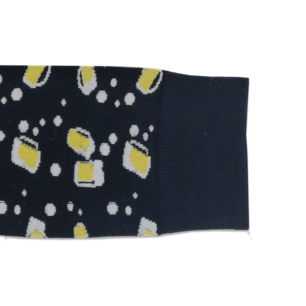 Calcetines de algodón peinado para hombre, calcetín largo, negro, 1 par