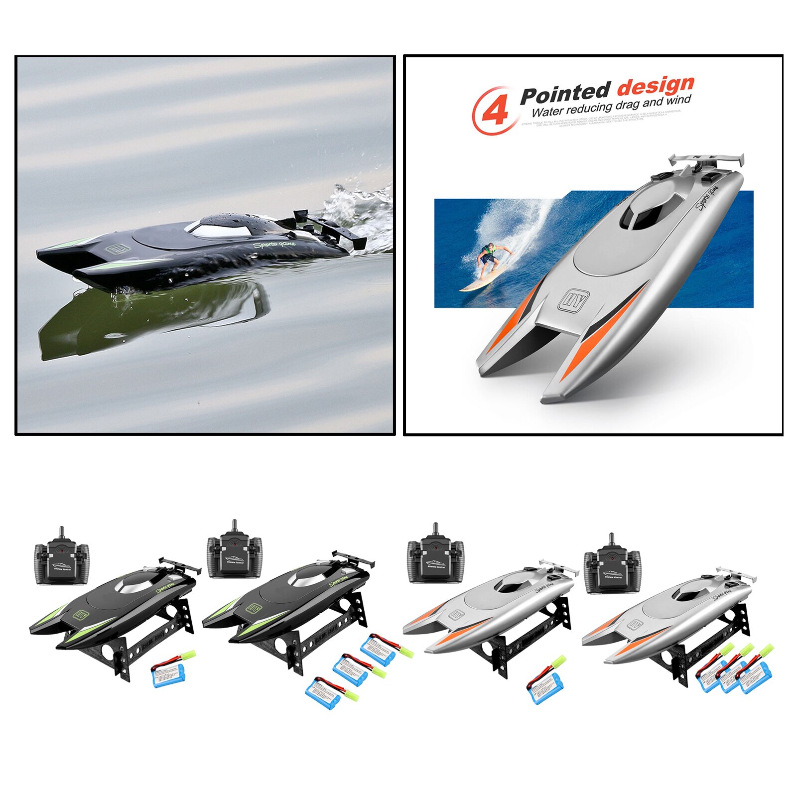 Recharageable RC Boat 2.4GHz Remote Control Rowing Boat for Pools and Lakes