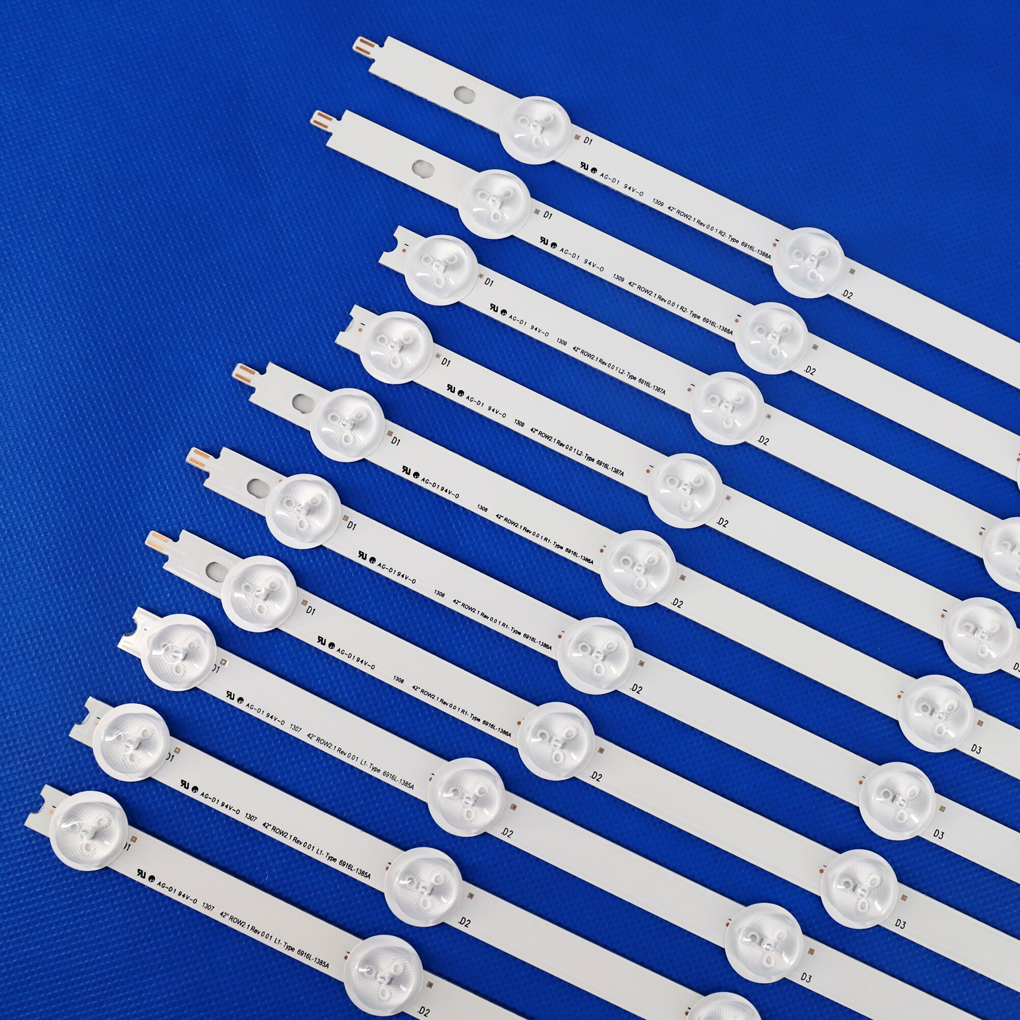 10 pcs/set LED rétro-éclairage barre Remplacement POUR LG 42LN5700 6916L-1214A 6916L-1215A 1216A 1217A 1412A 1413A 1414A 1415A