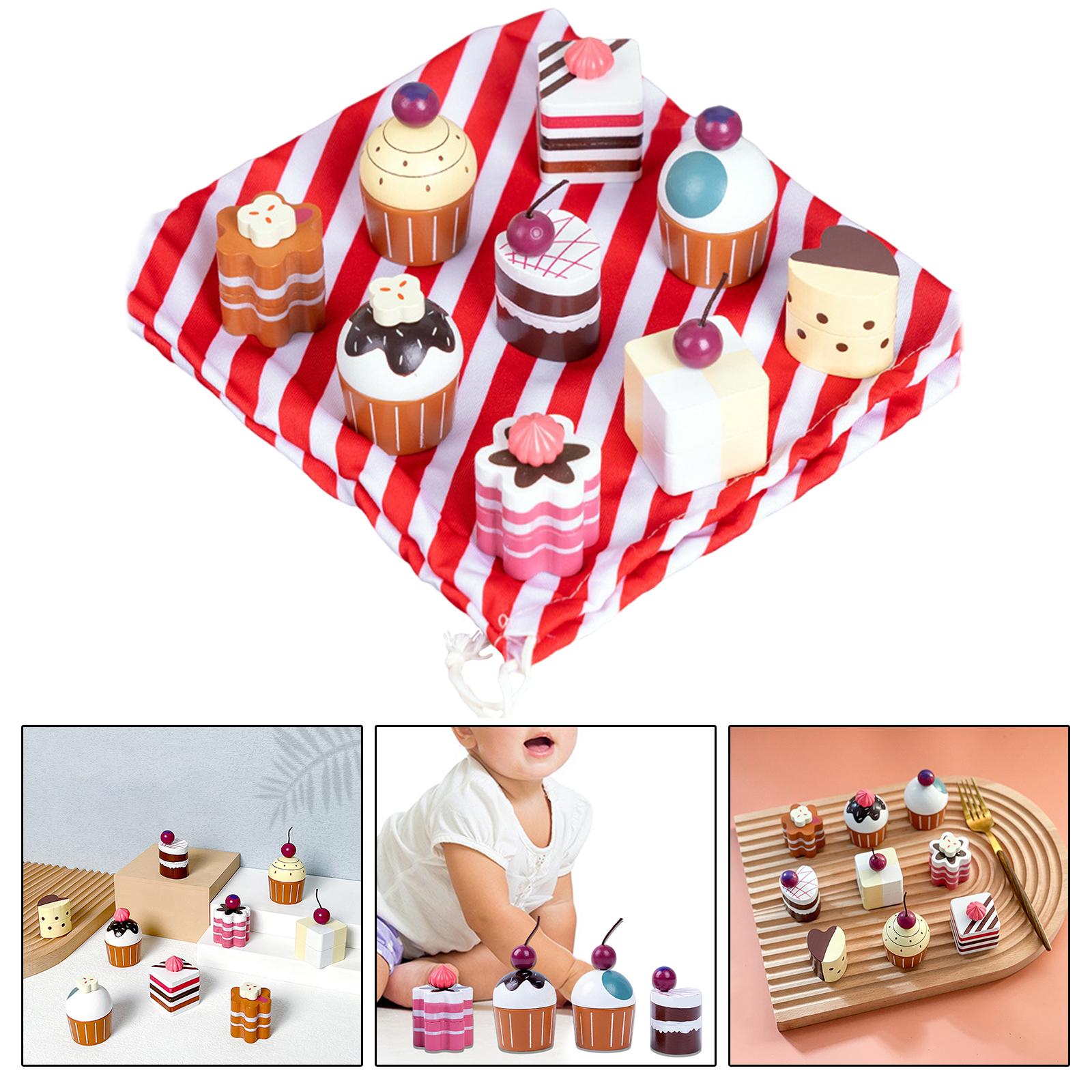 9 sztuk drewno imitacja jedzenia zabawka kuchenna akcesoria robić interaktywnych prezentów