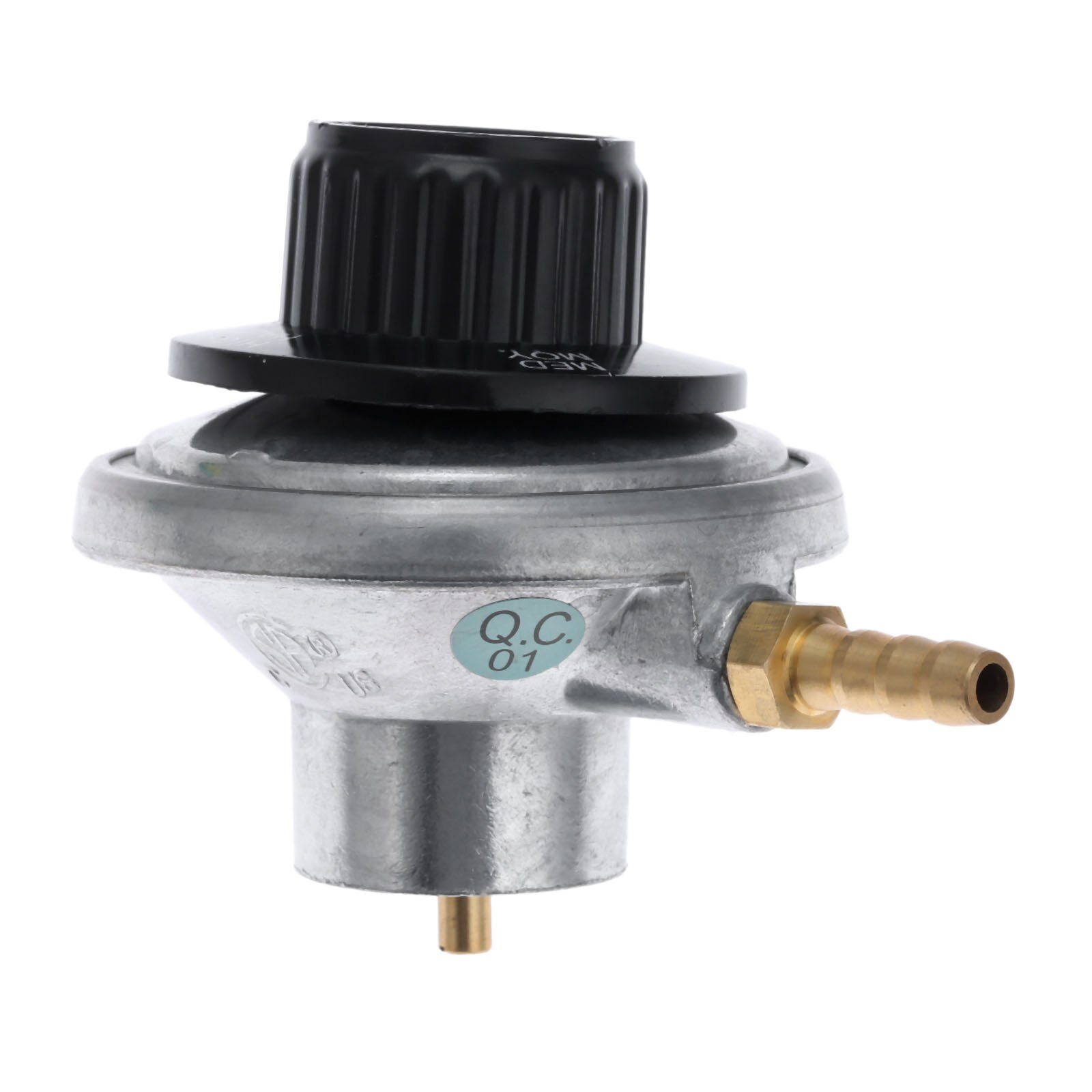 1Pc For one pound propane tank Low pressure gas regulator with 1/4” barb hose connection Outlet &amp; 1”-20 UNEF Inlet