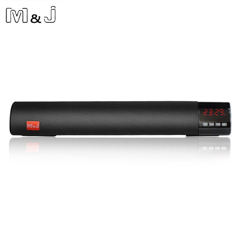 M & J 10W HIFI altavoz inalámbrico portátil con Bluetooth estéreo barra TF USB FM 3D Surround Subwoofer columna para computadora TV teléfono