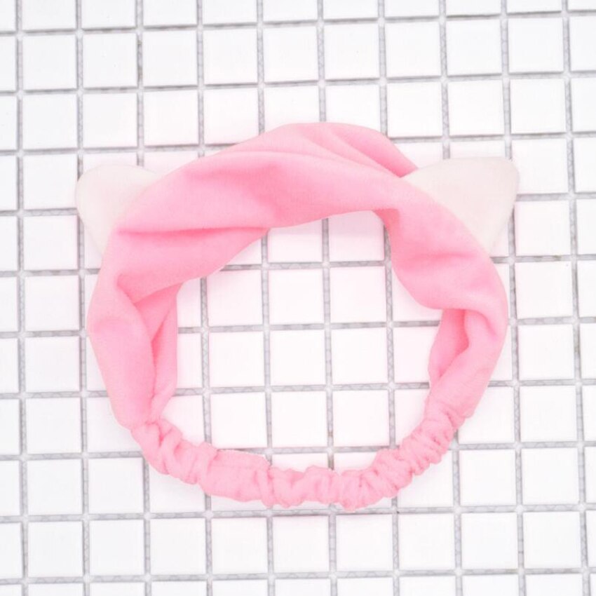 Cat Ears Hairband Head Band Party Headdress Hair Accessories Makeup Tools Face Washing Headband Hairdo Headwrap Hair Access: Pink