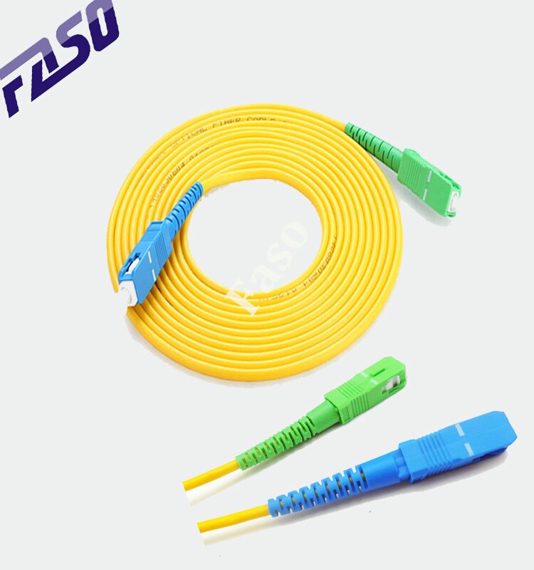 50Pcs Fiber Optic Patch Cord Sc Upc And Sc Apc Connecter Patch Cable Sx Core Single Mode Yellow Vest Jumper Sc Apc/Upc