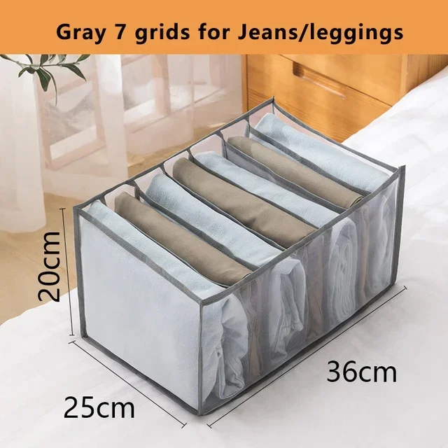 Closet Organizer Jeans Opbergdozen Ladeverdeler Dozen slipje organizer Opvouwbare ondergoed organisatoren Opslag voor kleding: Donker Kaki