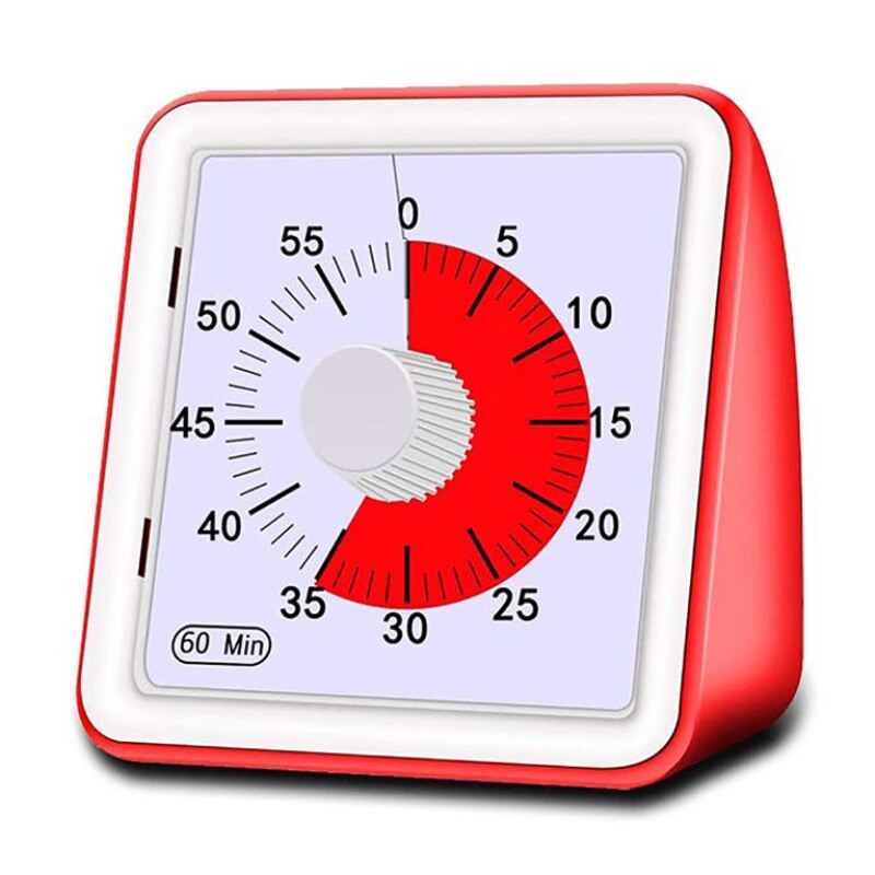 Temporizador Visual analógico de 60 minutos, herramienta de gestión de tiempo de cuenta atrás silenciosa, utensilios de cocina, comedor y Bar: red