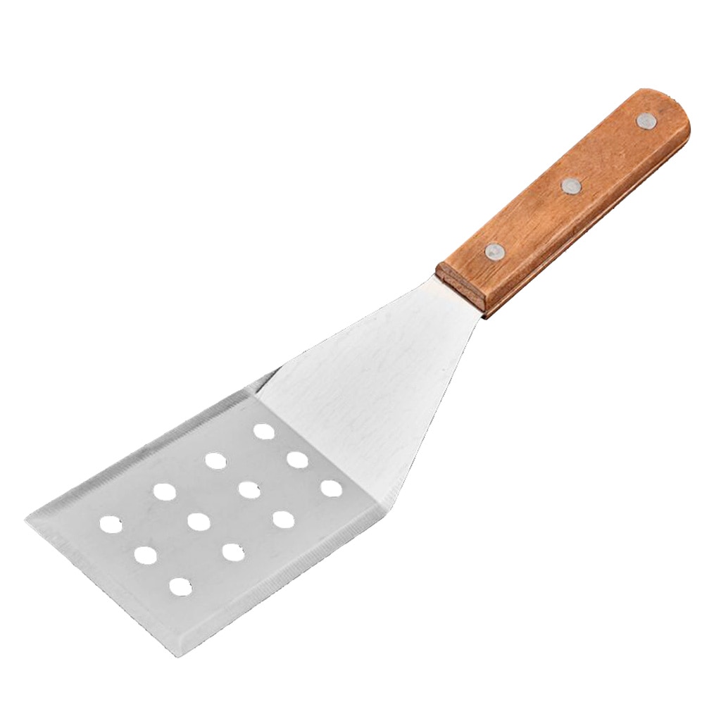 MagiDeal BBQ Grill Spatula Chopper Scraper Perforated Turner Griddle Teppan
