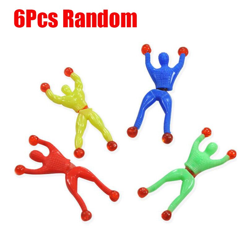 6Pcs Kinderen Mini Speelgoed Muur Klimmer Sticky Hand Kikker Hamer Speelgoed Prank Gadgets Kids Party Gunsten Lot