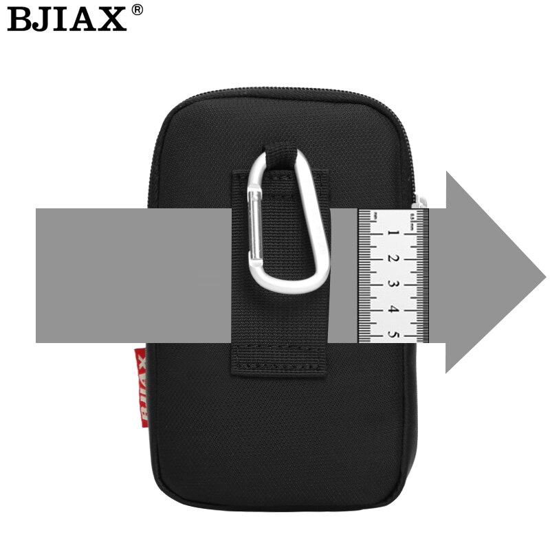 Bjiax nylon herre 5.5 tommer mobil-/telefontaske tasker hoftebælte pung talje krog mønt pung taske